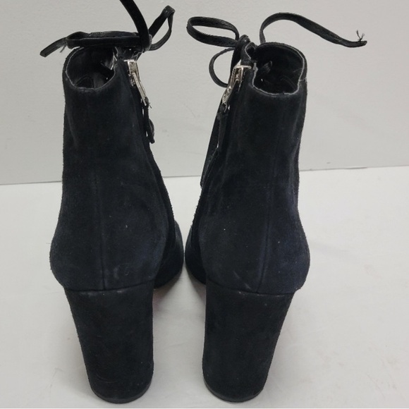 Sam Edelman Yvie Suede Black Lace Up Booties - Picture 5 of 9